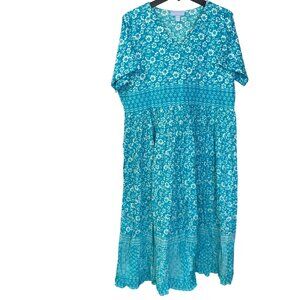 Only Necessities Womens Floral Midi Dress Cotton 18/20 Pet